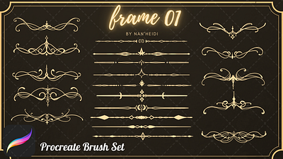 Frame 01 Procreate brushes_By Nan'Heidi design graphic design illustration logo procreate vector