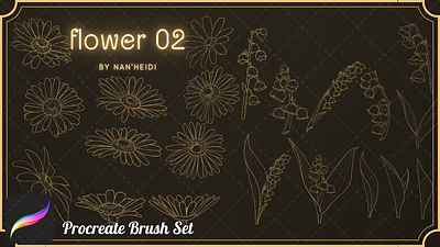 Flower 02 Procreate brushes_By Nan'Heidi design graphic design illustration procreate vector