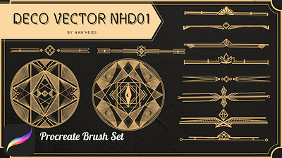 Deco Vector NHD 01 Procreate brushes_By Nan'Heidi design graphic design illustration procreate vector