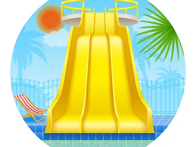 Slide aquapark vector illustration aqua aquapark park slide water