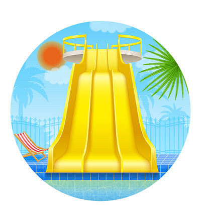 Slide aquapark vector illustration aqua aquapark park slide water