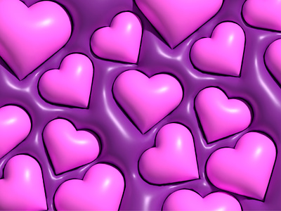 3D hearts 3d ai design heart illustration illustrator neon vector