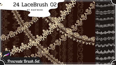 Lace Procreate brushes 02_By Nan'Heidi design graphic design illustration procreate vector