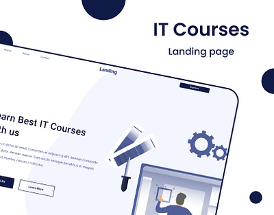 IT Courses application design graphic design landing page ui ux web