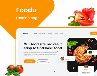 Food web design application design graphic design landing page ui ux