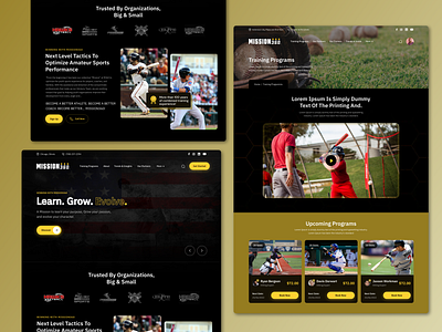 Sports Wensite UI Design (Mission 360) 3d animation app branding design graphic design illustration logo ui vector