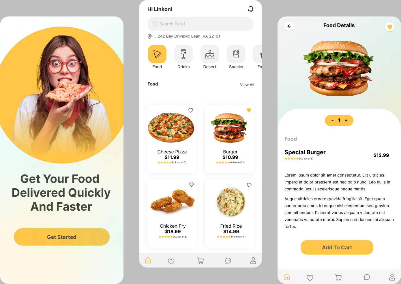 Food Delivery UI by Ranodhiraj Sarkar on Dribbble