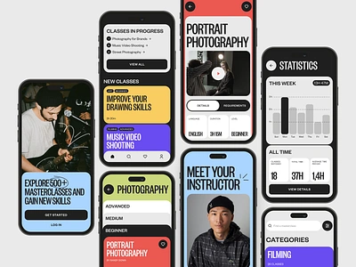 Masterclass Mobile Design app app design application design digital education education graphic design interaction design interface masterclass mobile mobile app mobile design online education self education ui user experience user interface ux workshop