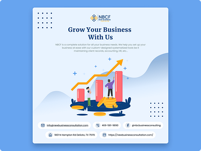 Grow Your Business Poster business poster clean design figma graphic design grow business illustrator ui