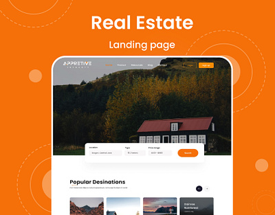 Real Estate application design landing page real estate ui uiux ux web webdesign website