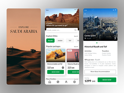 Saudi Travel App mobile design mobile ui saudi arabia travel tour ui design tours and travel travel app ui ui design