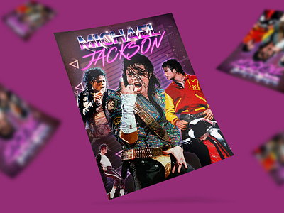 Michael Jackson — 80's Style Poster 80s a4 art colorful design graphic design illustration michael jackson mj old photoshop pink poligraphy poster posters print purple