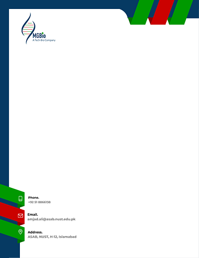 Letterhead for a Tech Bio company - Final selected sample branding design graphic design print design typography