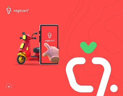 vegecart grocery - brand identity app branding delivery figma food grocery logo mobile app uiux vegetable