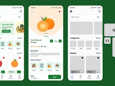 Grocery Ordering App app design ui