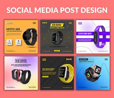 SOCIAL MEDIA POST DESIGN advertisement advertising banner banner design branding design facebook story graphic design instagram postd instagram reel product ad product ad design productive smart watch social media social media design social media post web banner web design