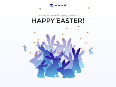 Happy Easter Dribbblers! 🌷🐤 🐰 digitalart easter graphic design illustration vector