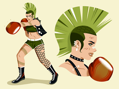 Jo Stradder boxer character character design concept design illustration snake