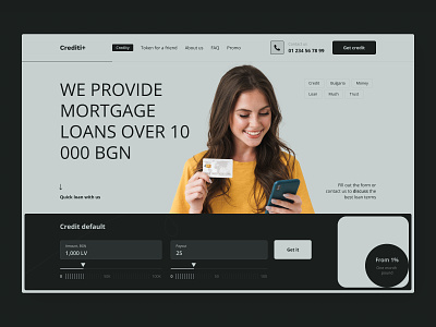 Crediti+ Service for granting loans for companies bank card company credit crypto debit features finance fintech money startup ui ux web web design website