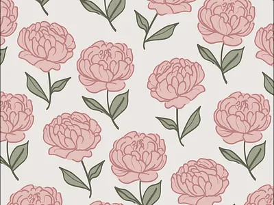 Peony floral pattern design floral pattern illustration pattern design seamless pattern