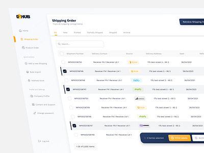 Shipping Order Dashboard - Case Study case study dashboard ecommerce management system order process product design shipment shipping shopping steps table ui