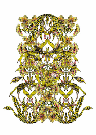 Yellow Florals 2023 botanical branding colour eco flora floral flowers green handdrawn illustrated leaf leaves maximalist nature organic plants symmetrical symmetry tropical yellow