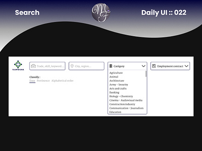 Search Daily UI 022 business category classify company daily ui design graphic design job search bar ui ux website work