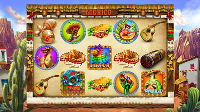 The Main UI for the Mexican themed online slot design digital art gambling game art game design game designer game reels graphic design mexico mexico slot reels reels art reels deisgn slot design slot game art slot game design slot machine art ui ui art ui design