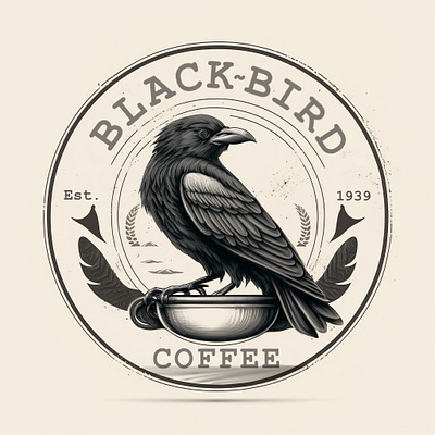 Black Bird Coffee Shop branding design graphic design logo typography