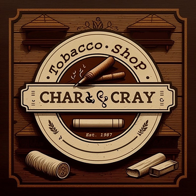 CHAR CRAY Tobacco shop app branding design graphic design illustration logo typography