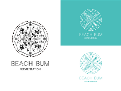 Logo for BEACH BUM Fermentation branding graphic design illustration logo mandala typography