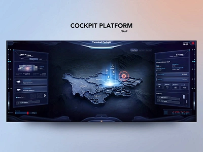 Cockpit Platform x FUI 3d animation blender dark mode data data visualization design fui hud motion graphics ui uiux ux web website