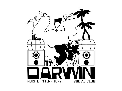 HOUSE OF DARWIN - SOCIAL CLUB 02 beach branding dance design graphic design illustration logo music party social social club