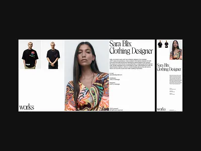 SARA BLIX / CLOTHING DESIGNER WEBSITE CONCEPT branding design fashion design illustration logo minimalistic design ui ui design ux ux design web web design