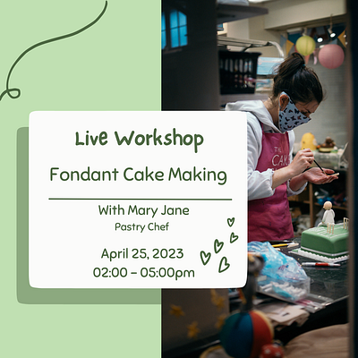 Fondant Cake Live Workshop baker bakery graphic design