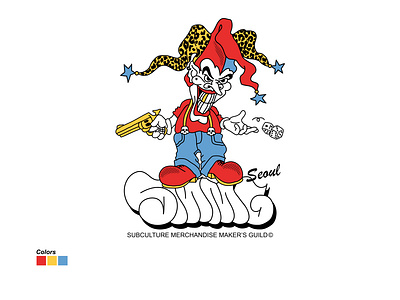 SMMG - PAIR A DICE bad boy branding circus design devil dice graphic design gun illustration joker logo pair a dice pistol rude