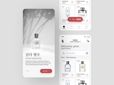 Perfume sales application app branding design graphic design illustration logo typography ui ux vector