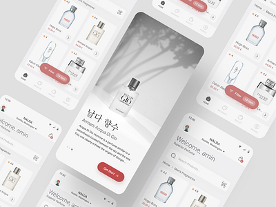 Online perfume store app branding design graphic design illustration logo typography ui ux vector