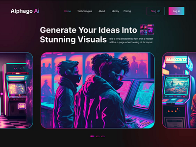 Alphago AI - AI Image Generator Landing Page (Hero) ai ai design ai editor ai genarator alpha alpha ai alphago art arties artifashil crypto design genarator landing page landing page design nft ui ux web design website design