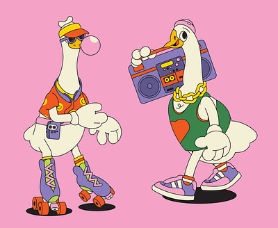 HiGoose characters character design geese goose character illustraion vector character