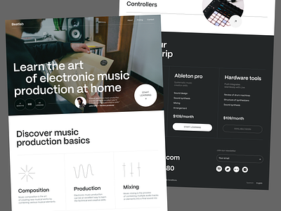 Electronic Music Production Learning Platform Design design product startup ui ux web