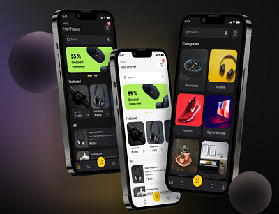 E-commerce Application UI 3d animation branding design design app graphic design illustration illustrator logo motion graphics ui ui ux uidesign uiux