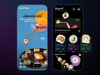 Sushi Food Shopping User Interface 3d adobe photoshop animation app bechance branding design food graphic design illustration instagram logo love mobileapp motion graphics sushi trending ui user interface