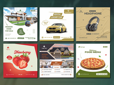 MODERN INSTAGRAM BANNER DESIGN ads advertisment banner banner design car design car instagram banner earphone design flyer food design headphone design instagram instagram banner pizza design social media