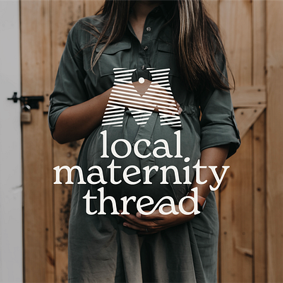 Local Maternity Thread branding letter m location mark logo thread