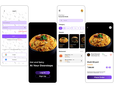 Food Ordering App Design: iOS Android UX UI designer design food app food app design graphic design illustration mobile app mobile app design restaurant finder ui ux