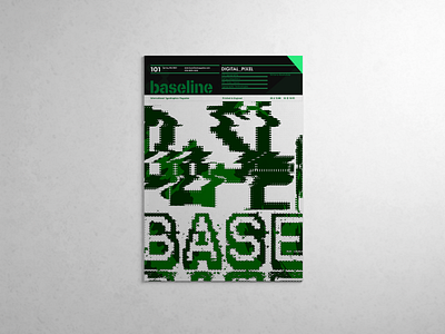 Baseline Magazine — Cover Concept assignment baseline magazine concept cover dark mode distortion editorial design experimental futuristic glyphs graphic design green illustrator interface ldc numbers poster procreate screens typography