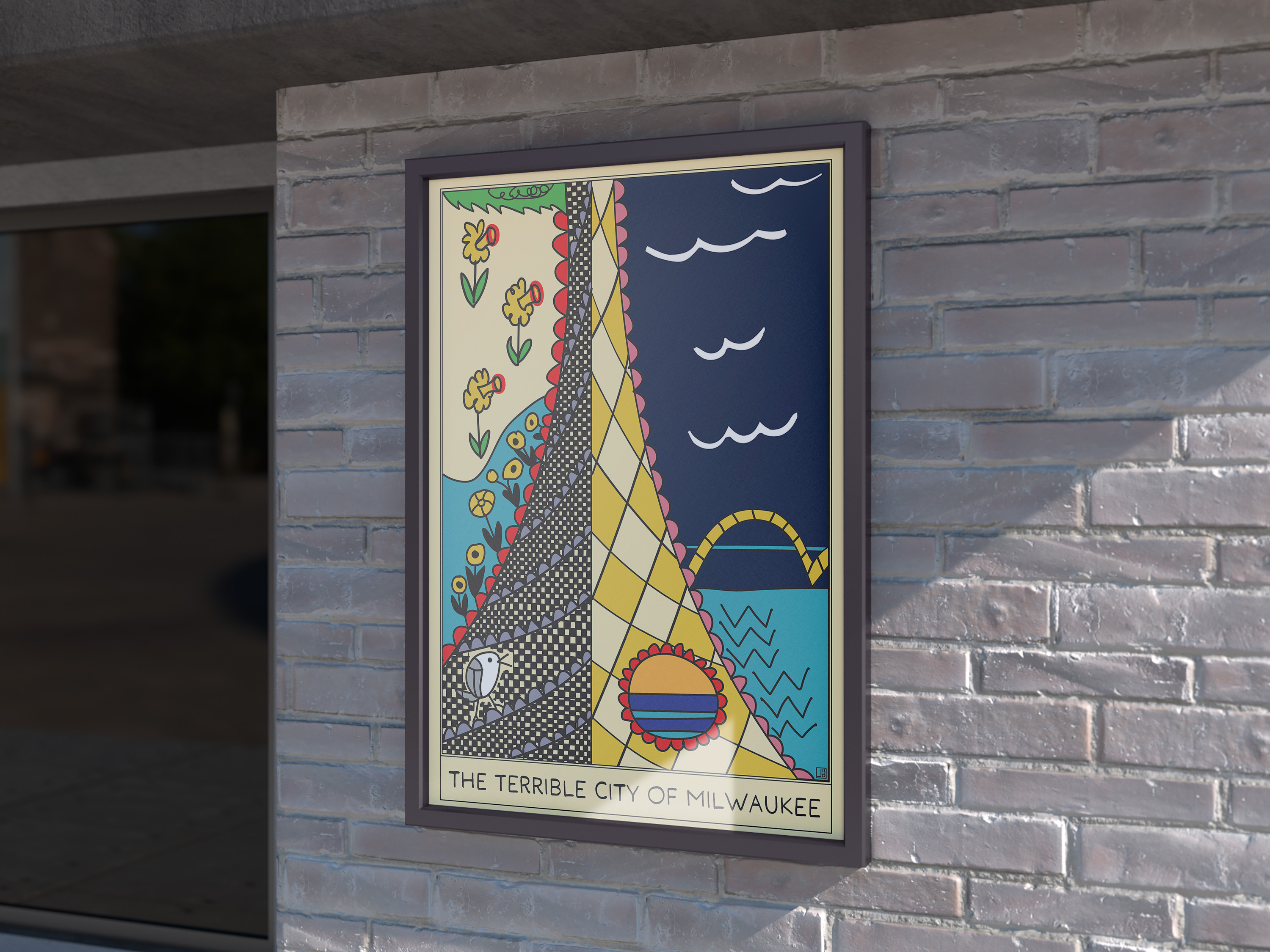 The Terrible City of Milwaukee graphic design historical design illustration milwaukee poster design vector