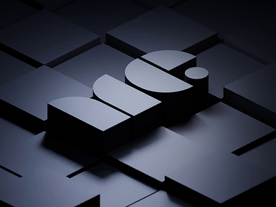 Logo geometry animation 3d abstract bauhaus geometric isometric logo noir shapes