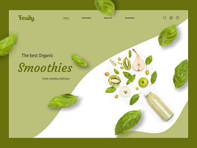 Daily UI #003 - Landing Page 003 apple branding coffe daily ui delicious design drink fruit green healthy landing page minimal mint online shop shop smoothie summer ui ux